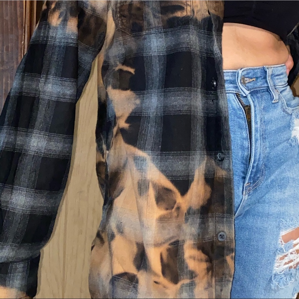 Handmade bleached flame shirt